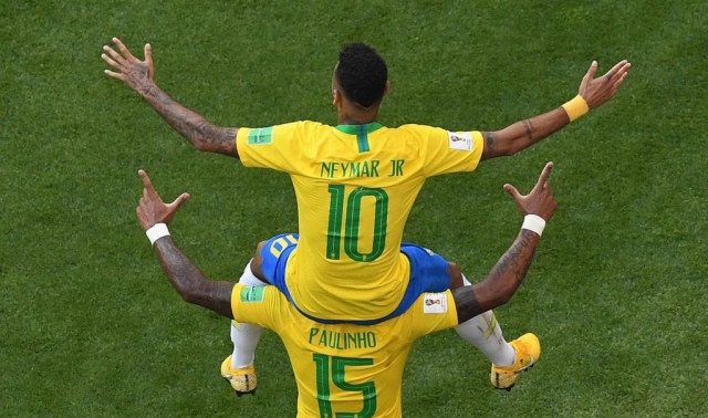 Neymar teve sua melhor atuaÃ§Ã£o pela seleÃ§Ã£o nesta Copa do Mundo (Foto: Kirill Kudryavtsev/AFP)
