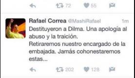 Twitter do presidente do Equador, Rafael Correa (Foto ReproduÃ§Ã£o/Twitter)
