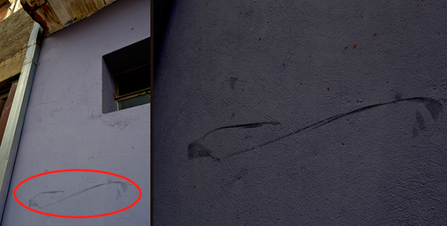 Marcas de botina ficaram na parede durante a escalada. (Foto: Ageu Ebert)