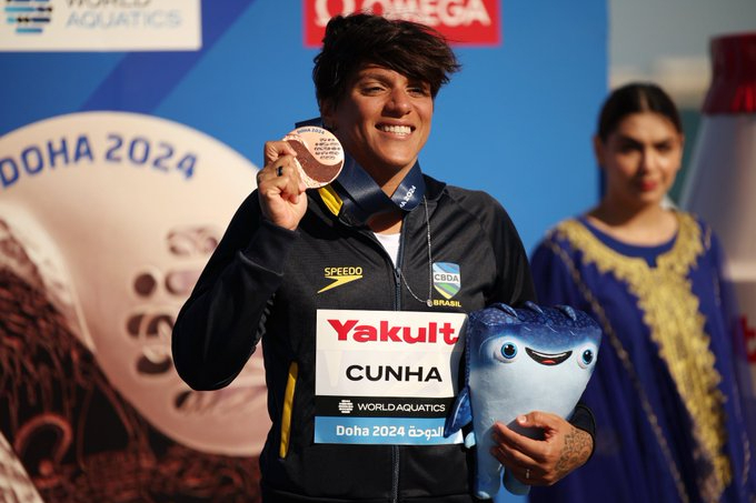 Natação: Ana Marcela é bronze nos 5km, o 1ª pódio do Brasil no Mundial