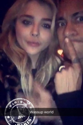 Neymar e a atriz Chloe Grace (Foto: ReproduÃ§Ã£o/Snapchat)