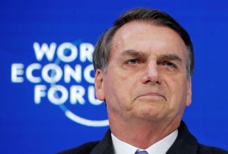 Jair Bolsonaro participa do FÃ³rum EconÃ´mico Mundial em Davos (Foto: Reuters/Arnd Wiegmann)