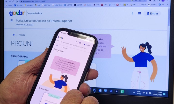 computador exibindo a tela do prouni