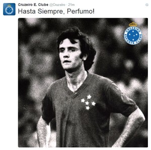 Homenagem do Cruzeiro a Perfumo: tri mineiro na dÃ©cada de 70 (Foto: ReproduÃ§Ã£o Twitter)