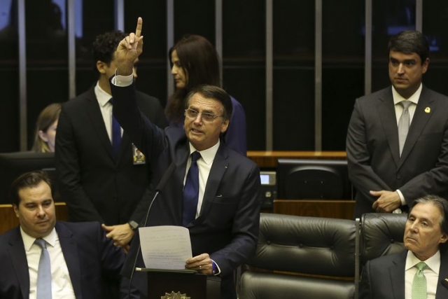 Jair Bolsonaro toma posse como presidente da RepÃºblica em cerimÃ´nia no Congresso Nacional e faz o primeiro discurso (Foto: JosÃ© Cruz/ABr)