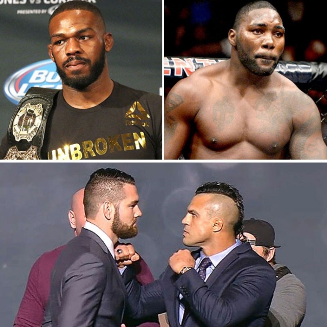 Jon Jones x Anthony Johnson ofuscou a luta entre Belfort e Weidman (Montagem sobre foto da Getty Images)