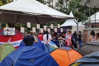 O acampamento foi montado apÃ³s uma manifestaÃ§Ã£o no dia 1Âº de maio e Ã© organizado pela Frente Brasil Popular (Foto: Leo Rodrigues/AgÃªncia Brasil)