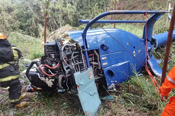 Duas pessoas morrem em queda de helicóptero no interior de São Paulo