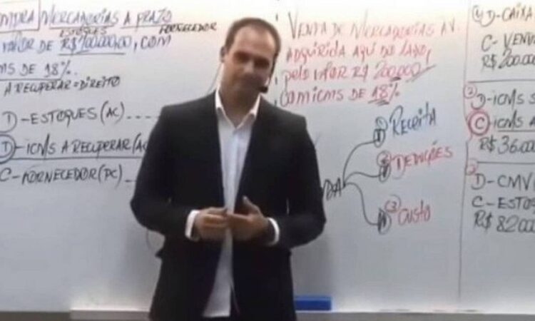 Deputado federal Eduardo Bolsonaro (PSL-SP), acusado pela jornalista Patrícia Lelis de agredi-la. Foto: Divulgação