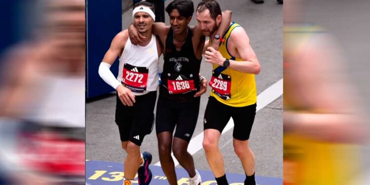 Brasileiro abre mão de recorde para ajudar rival na Maratona de Boston